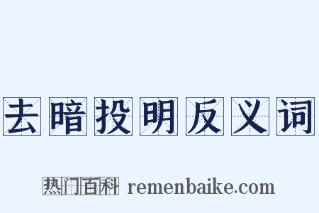 去暗投明反义词是什么意思的图片